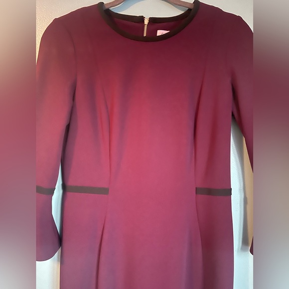 Calvin Klein Piped Bell Sleeve Sheath Bobbie Spencer Dress - Picture 7 of 9